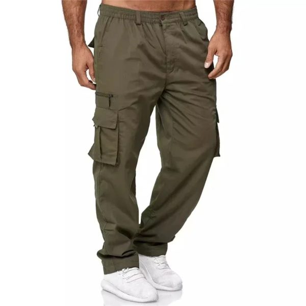Pantalon Cargo Vert pour Homme, Streetwear Classique, Randonnée en Plein Air, Trekking, Armée, Duljogging, Militaire, Multi Poches, Fjj – Image 4