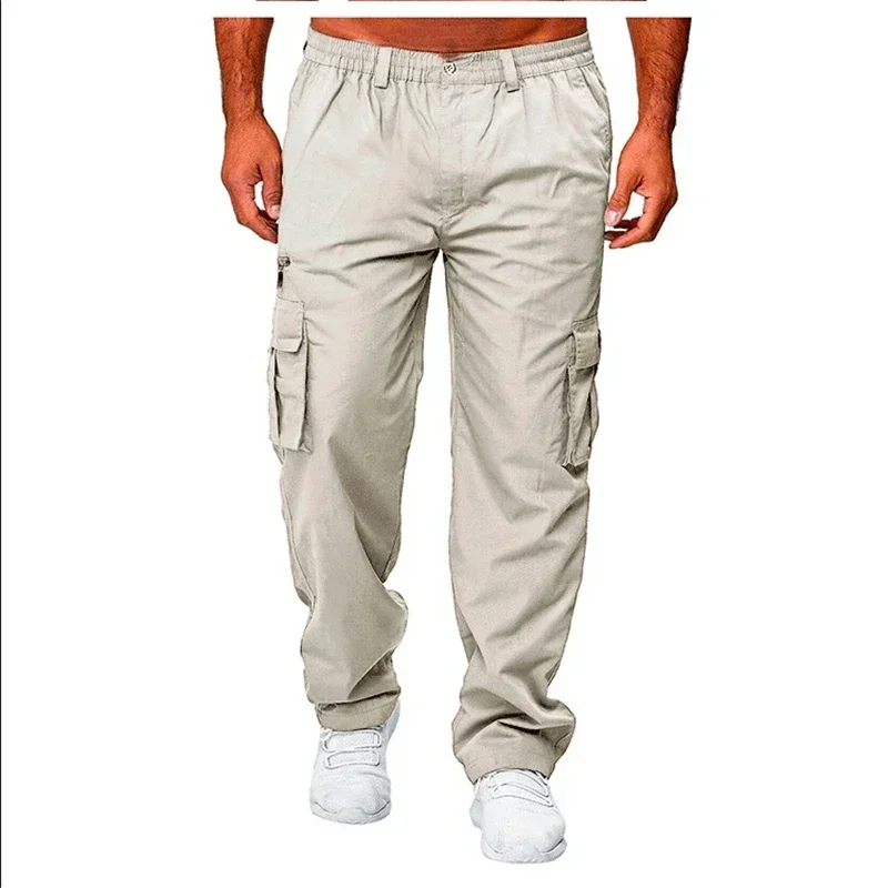 Pantalon Cargo Vert pour Homme, Streetwear Classique, Randonnée en Plein Air, Trekking, Armée, Duljogging, Militaire, Multi Poches, Fjj