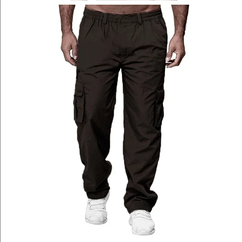 Pantalon Cargo Vert pour Homme, Streetwear Classique, Randonnée en Plein Air, Trekking, Armée, Duljogging, Militaire, Multi Poches, Fjj