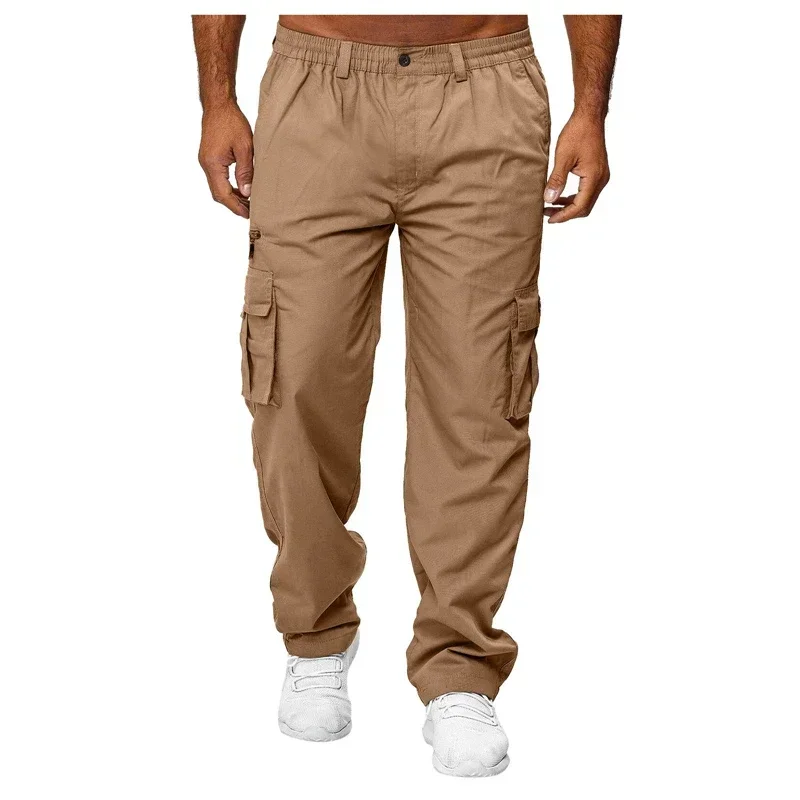 Pantalon Cargo Vert pour Homme, Streetwear Classique, Randonnée en Plein Air, Trekking, Armée, Duljogging, Militaire, Multi Poches, Fjj