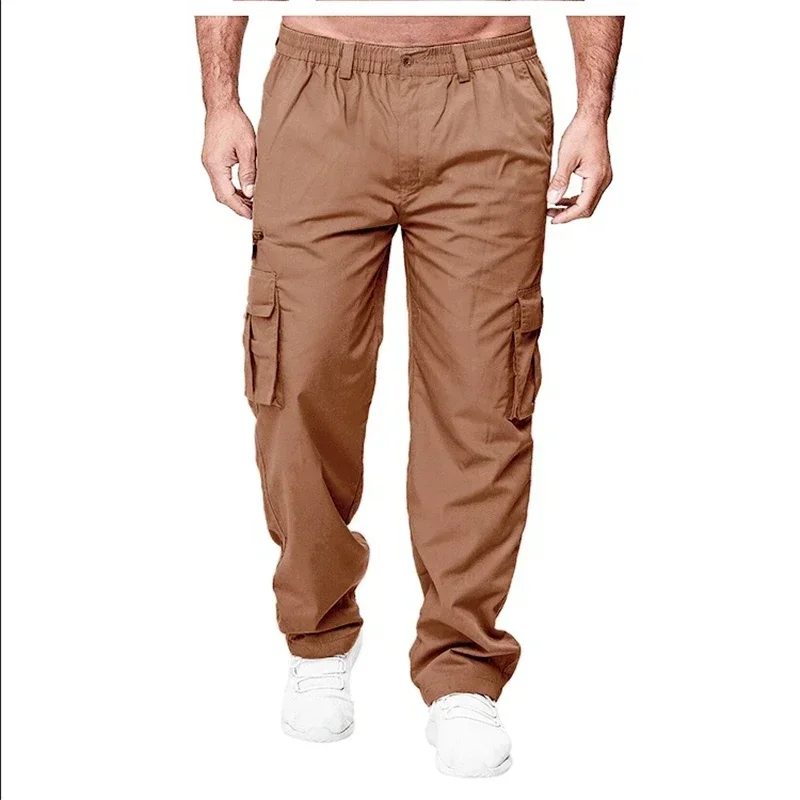 Pantalon Cargo Vert pour Homme, Streetwear Classique, Randonnée en Plein Air, Trekking, Armée, Duljogging, Militaire, Multi Poches, Fjj