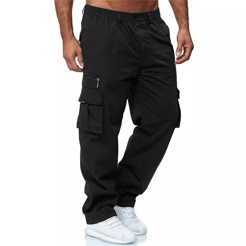 Pantalon Cargo Vert pour Homme, Streetwear Classique, Randonnée en Plein Air, Trekking, Armée, Duljogging, Militaire, Multi Poches, Fjj