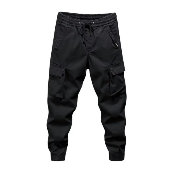 Pantalon cargo en coton pleine longueur pour hommes, survêtement de travail, jogging décontracté, streetwear militaire, grande taille fjPlus – Image 2
