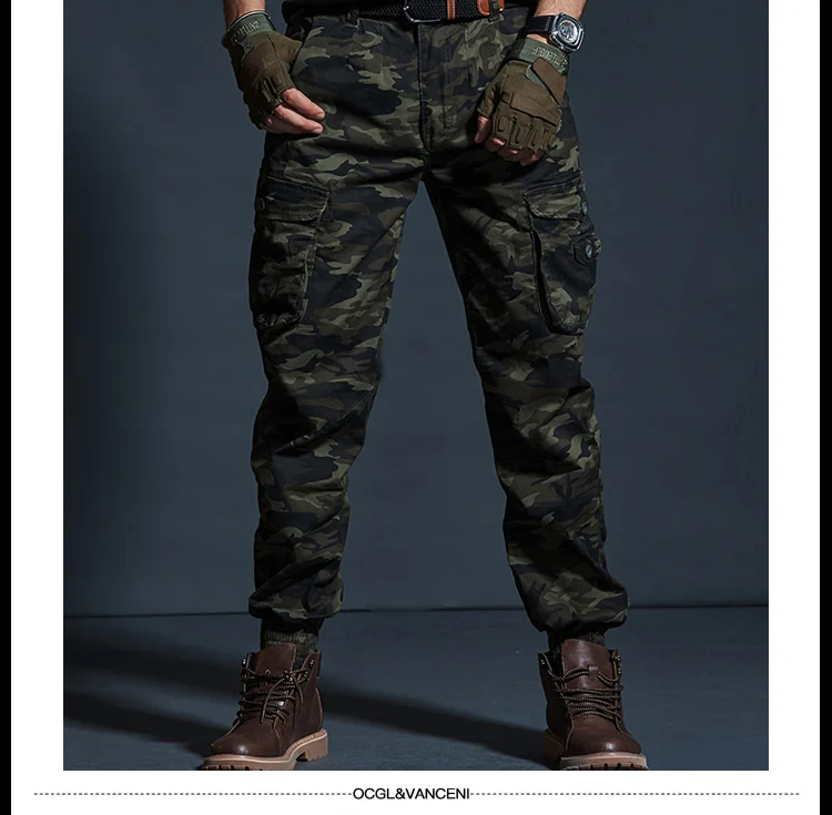 Pantalon cargo multi-poches pour hommes, pantalon décontracté, vêtements de l'armée noirs, vêtements de travail FjWork, mode de haute qualité Pantalon cargo multi-poches pour hommes, pantalon décontracté, vêtements de l'armée noirs, vêtements de travail FjWork, mode de haute qualité