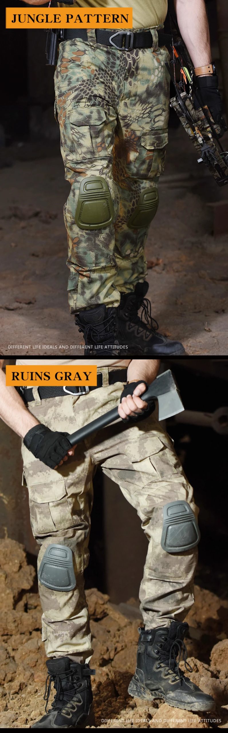 Pantalon skip avec coussinets pour homme, vêtements militaires, armée, airsoft, fjCamSolomon, chasse