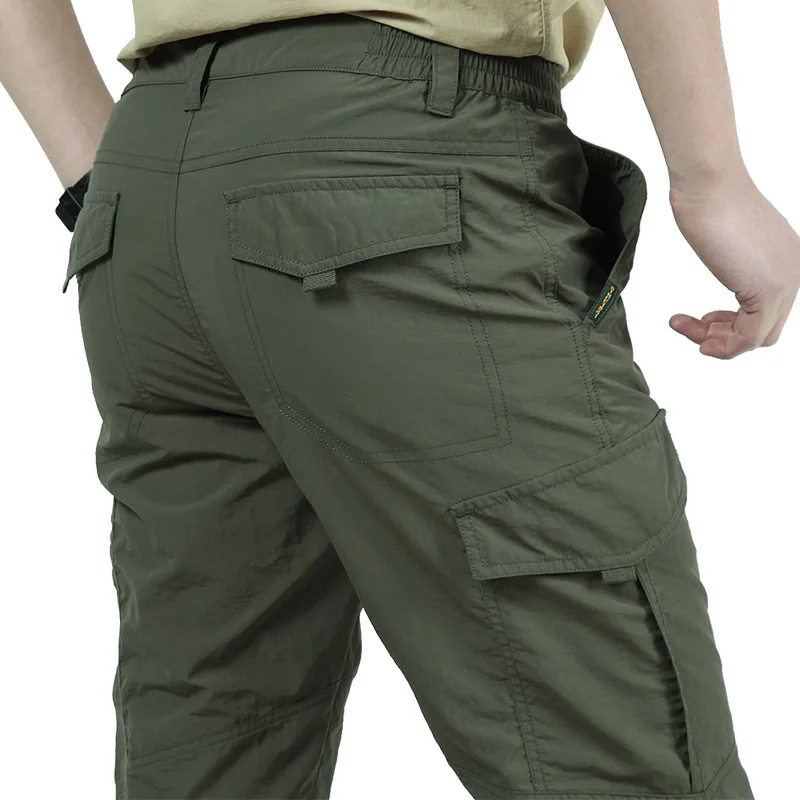 Salopette de camping cargo imperméable à séchage rapide, pantalon d'été léger et respirant, long, armée, militaire, fjMale, décontracté