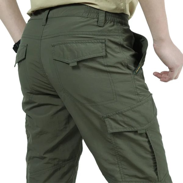 Salopette de camping cargo imperméable à séchage rapide, pantalon d'été léger et respirant, long, armée, militaire, fjMale, décontracté – Image 5