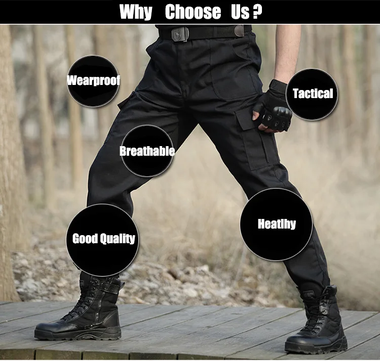 Pantalon cargo militaire noir pour homme, survêtement skip, pantalon de travail, salopette décontractée, surintendant ser, zones me CS