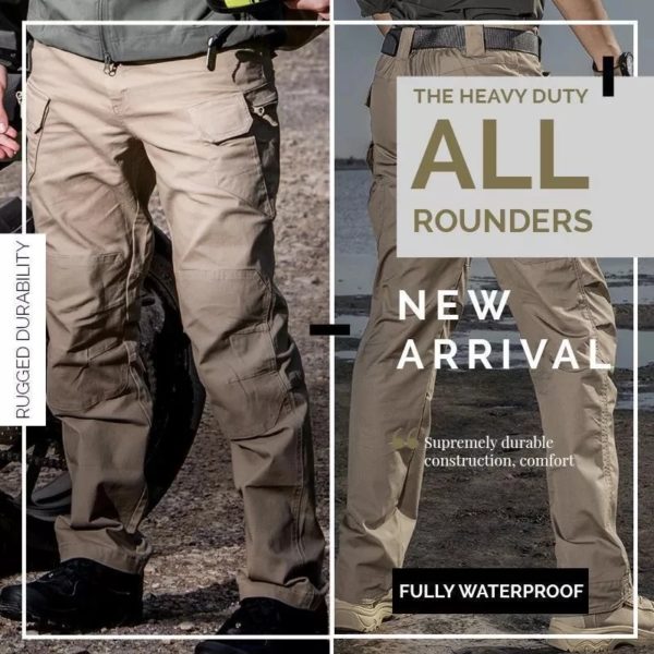Dulwaterproof SWAT Skip Army FjMany Pockets for Men, Waterproof Wear Degree, Casual Cargo Pants, 2022 – Image 2