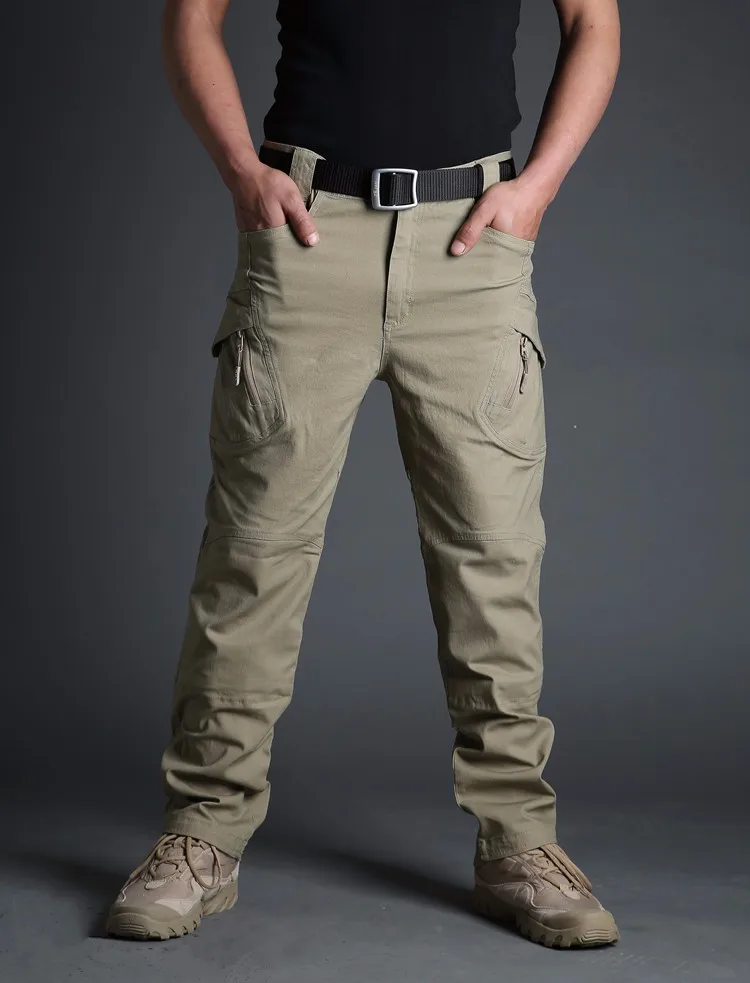 Pantalon cargo militaire pour hommes, FJMale, SWAT Skip Army, Nombreuses poches, Pantalon en coton commandé, 97% coton, Décontracté, ix9