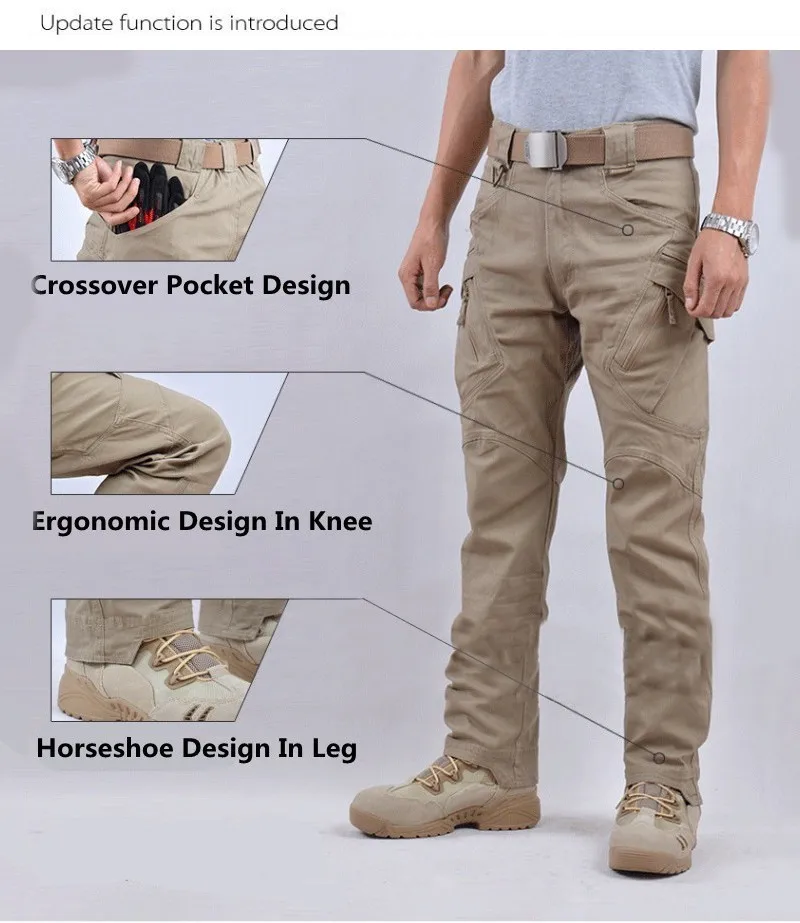 Pantalon cargo militaire pour hommes, FJMale, SWAT Skip Army, Nombreuses poches, Pantalon en coton commandé, 97% coton, Décontracté, ix9