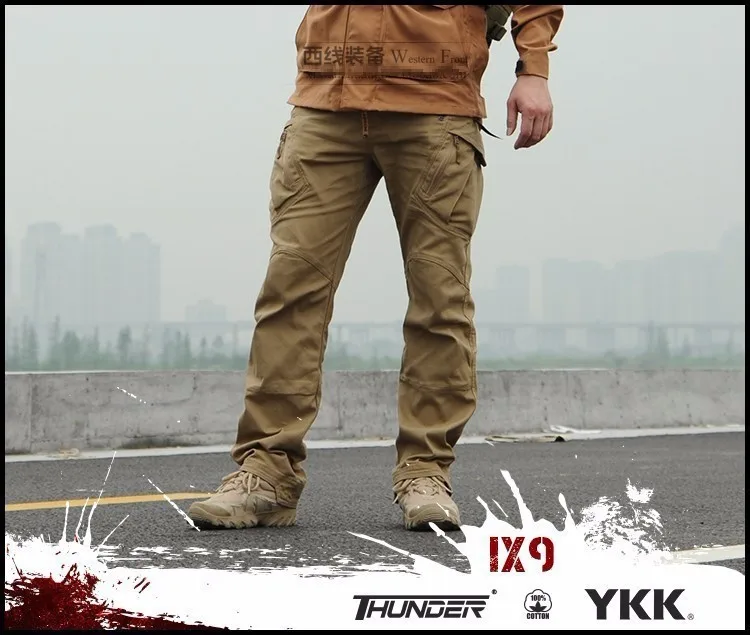 Pantalon cargo militaire pour hommes, FJMale, SWAT Skip Army, Nombreuses poches, Pantalon en coton commandé, 97% coton, Décontracté, ix9