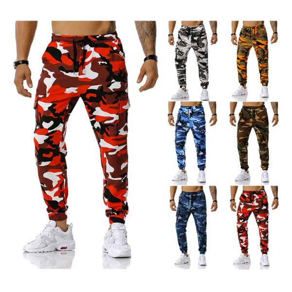 Printemps Nouveau 7 Couleurs Hommes CamSolomon fjJogging fjSports Pantalon Fitness dehors Jogging Armée Plus Taille S-3XL – Image 2