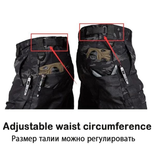 Pantalon cargo camouflage noir imperméable Ripstop, pantalon de travail multi-poches extérieur, résistant à l'usure, entraînement à la pêche, fjMale, automne – Image 6