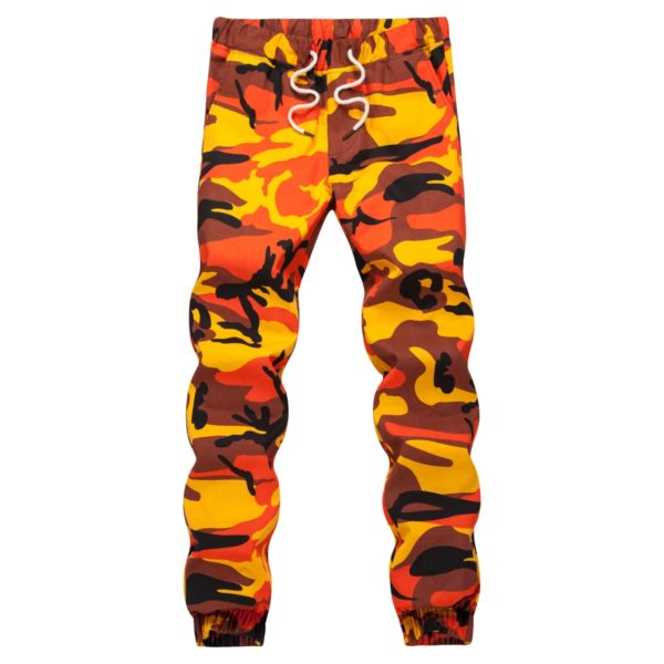Ins-Pantalon de jogging camsalomon orange pour homme, survêtement en coton tissé style hip hop, décontracté, surintendant militaire, poches, 2024