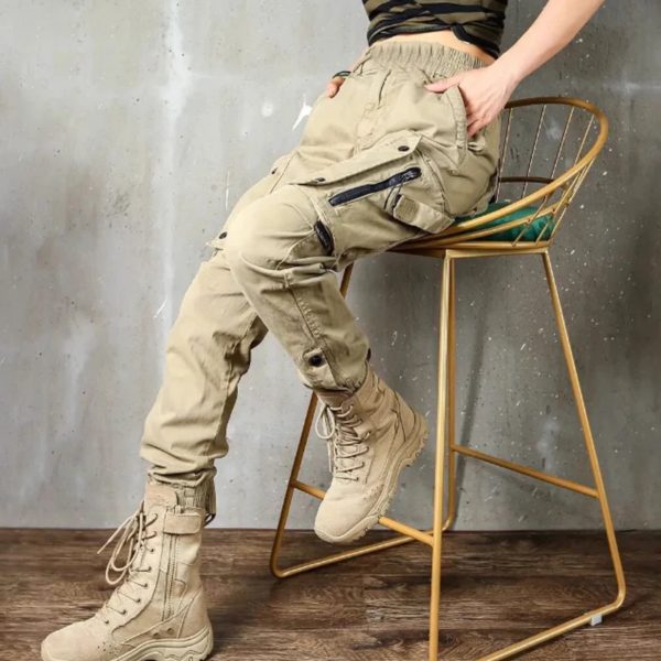 Pantalon ample de style militaire pour hommes, leggings décontractés, marque de tendance, neuf points, 2024