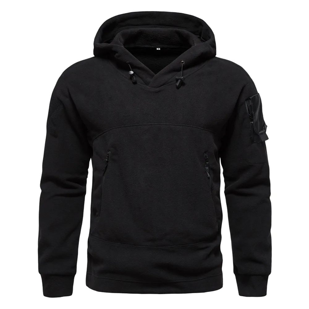DulPVD-Sweat à capuche thermique multi-poches pour homme, pulls polaires, vêtements d'extérieur, sourire, automne, printemps, 2024