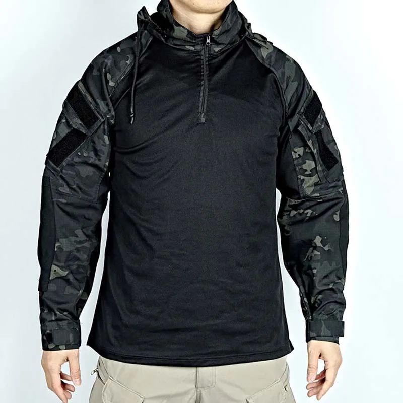 Sweat-Shirt à Capuche Résistant à l'Usure pour Homme, Vêtement à Manches sulfpour Airsoft, Paintball, Camping, html