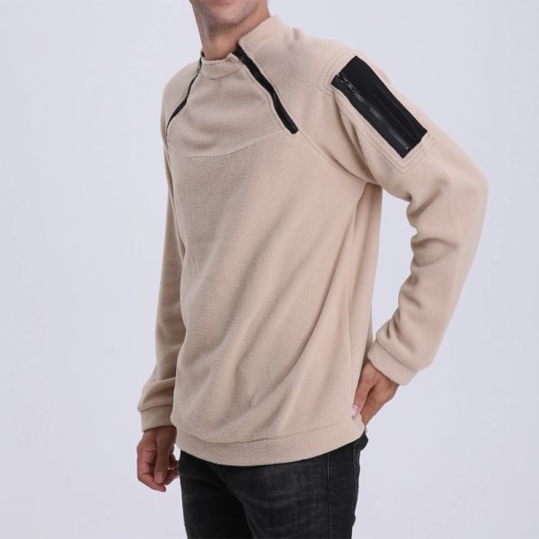Manteau coupe-vent thermique pour homme, pull de randonnée, veste polaire d'extérieur, vêtements de chasse, pull chaud à fermeture éclair – Image 3