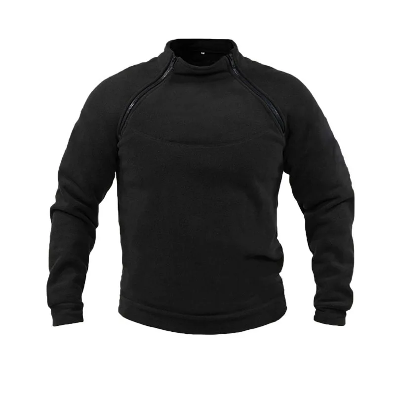 Pull à col montant pour hommes, vêtements d'extérieur respirants, document solide, chaud, automne et hiver