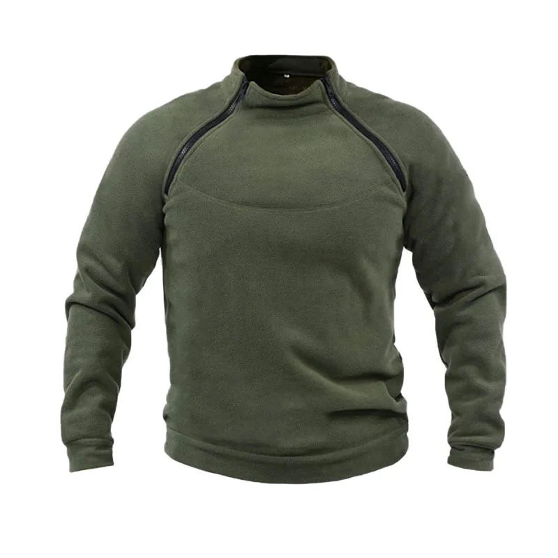 Pull à col montant pour hommes, vêtements d'extérieur respirants, document solide, chaud, automne et hiver