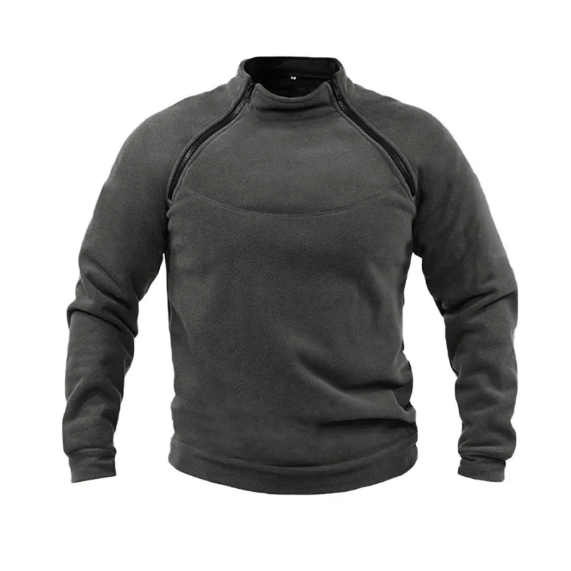 Pull à col montant pour hommes, vêtements d'extérieur respirants, document solide, chaud, automne et hiver