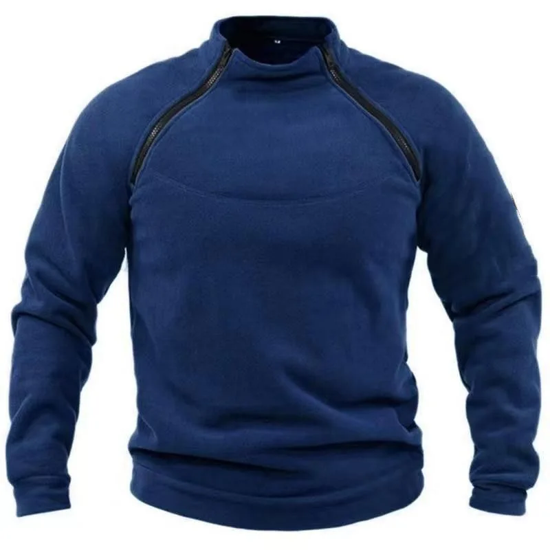 Pull à col montant pour hommes, vêtements d'extérieur respirants, document solide, chaud, automne et hiver