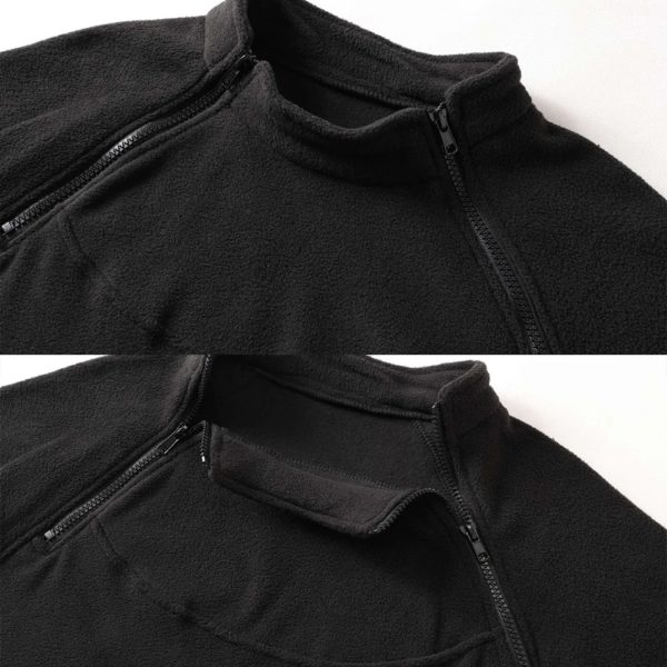 DulOutdoor Polar Smile Veste pour Homme, Pull Chaud à Fermeture Éclair, Manteau Coupe-Vent, Pull de Randonnée Thermique, Vêtements de html – Image 5