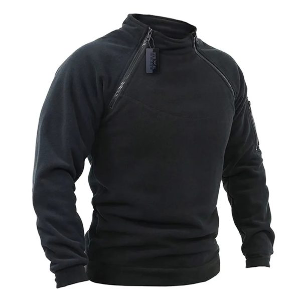 DulOutdoor Polar Smile Veste pour Homme, Pull Chaud à Fermeture Éclair, Manteau Coupe-Vent, Pull de Randonnée Thermique, Vêtements de html – Image 4