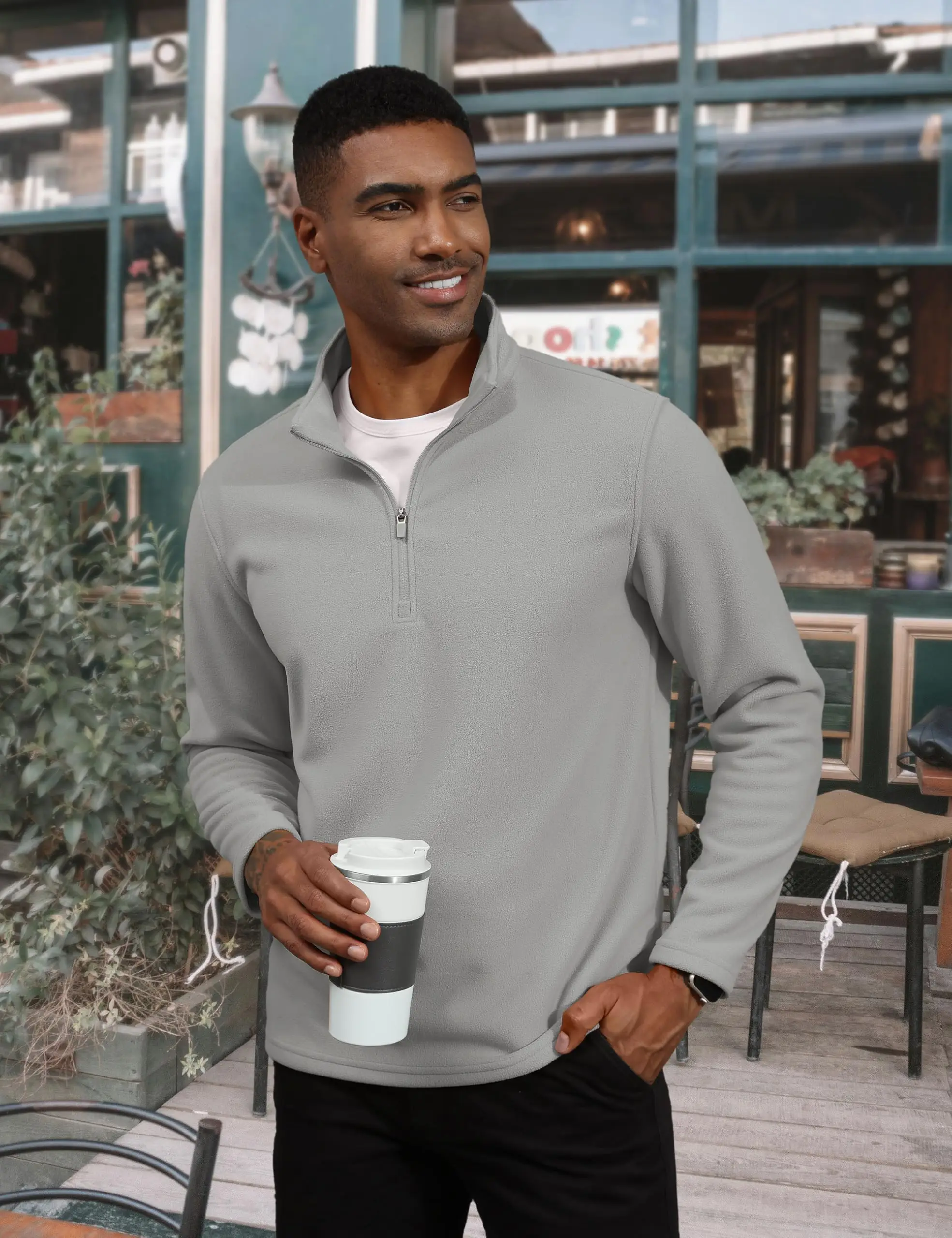 TACVASEN-Pull à col roulé pour homme, sweat à capuche décontracté, sourire PVD, pull chaud, sports athlétiques en plein air, chemises à fermeture éclair Y, 1/4 TACVASEN-Pull à col roulé pour homme, sweat à capuche décontracté, sourire PVD, pull chaud, sports athlétiques en plein air, chemises à fermeture éclair Y, 1/4