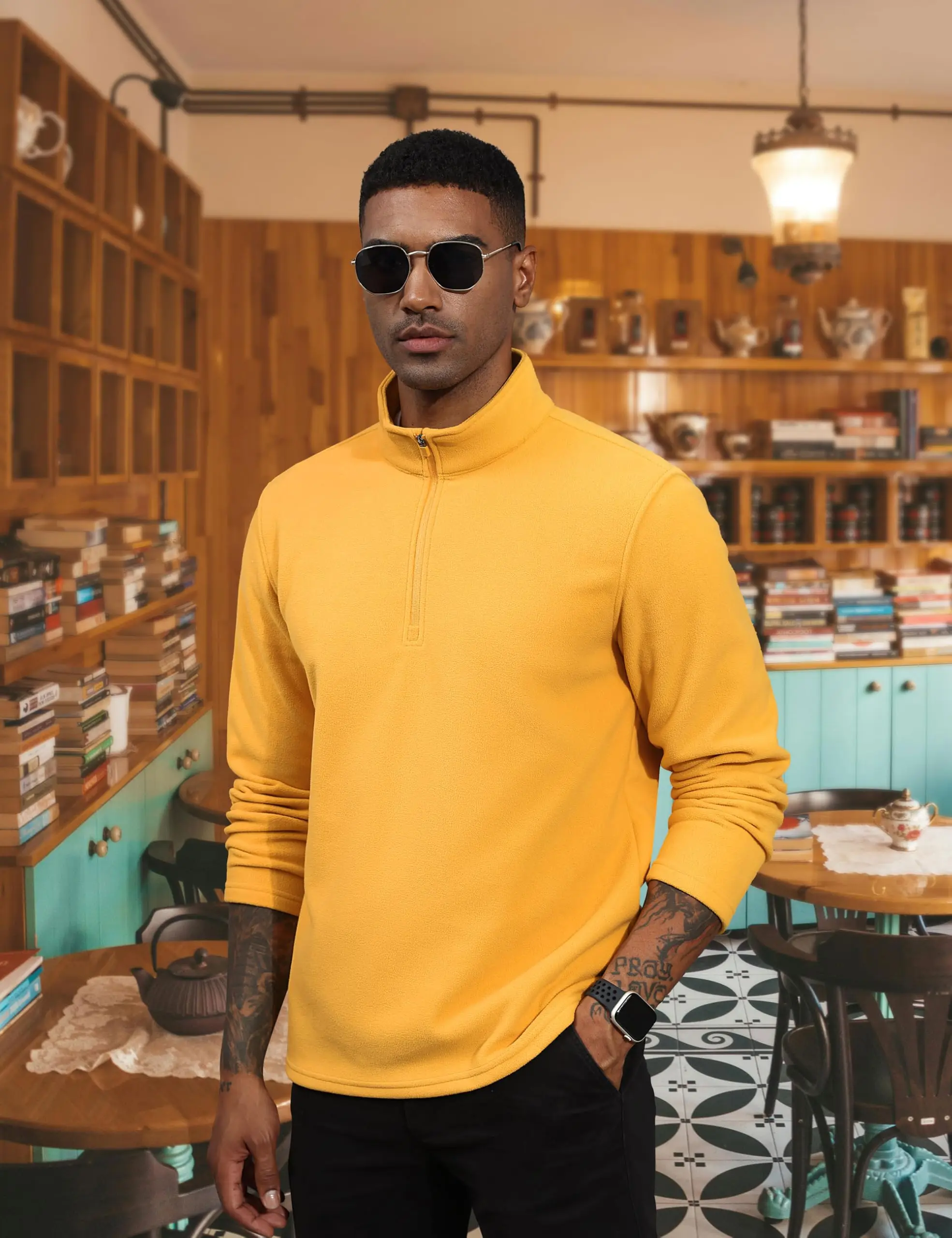 TACVASEN-Pull à col roulé pour homme, sweat à capuche décontracté, sourire PVD, pull chaud, sports athlétiques en plein air, chemises à fermeture éclair Y, 1/4 TACVASEN-Pull à col roulé pour homme, sweat à capuche décontracté, sourire PVD, pull chaud, sports athlétiques en plein air, chemises à fermeture éclair Y, 1/4