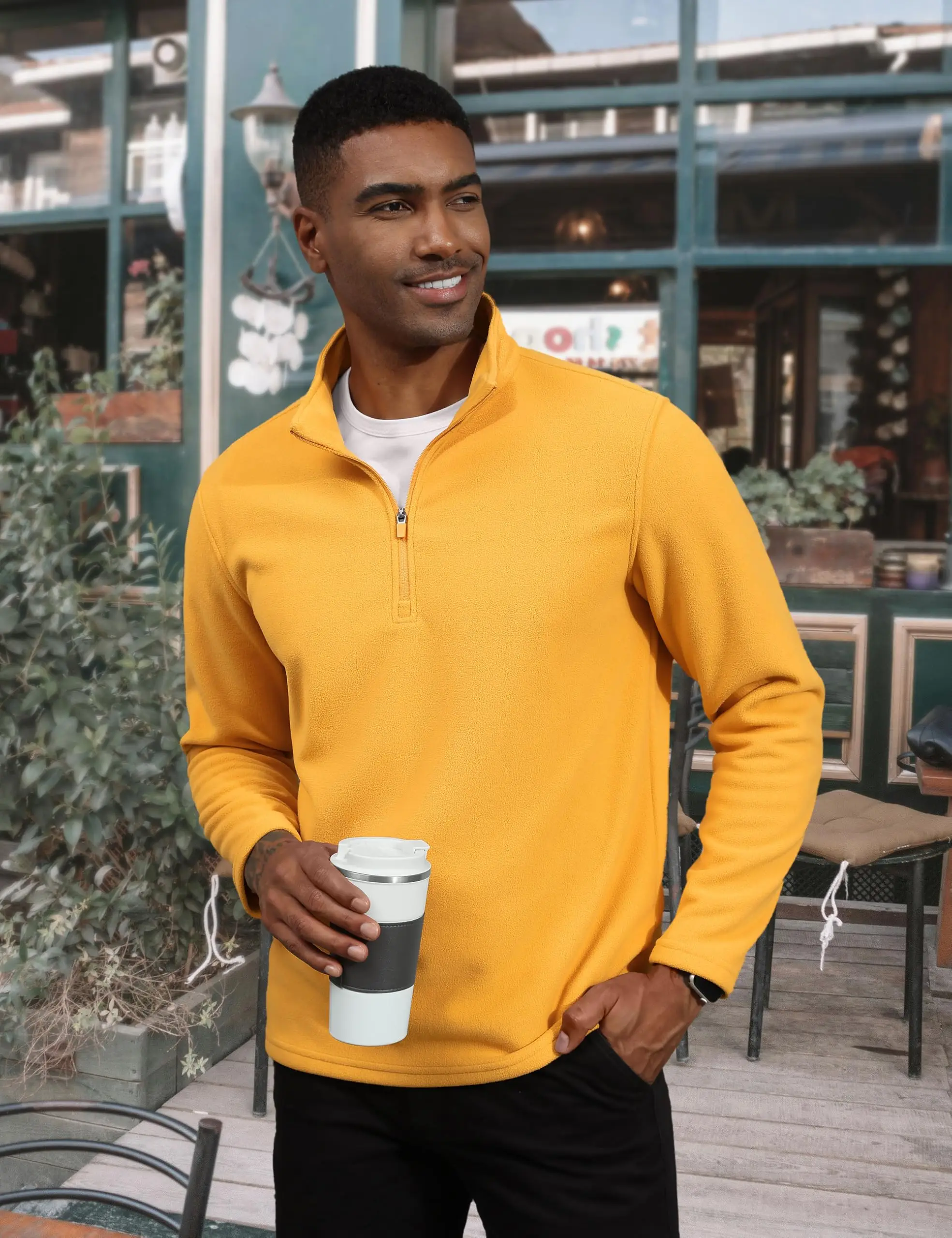 TACVASEN-Pull à col roulé pour homme, sweat à capuche décontracté, sourire PVD, pull chaud, sports athlétiques en plein air, chemises à fermeture éclair Y, 1/4 TACVASEN-Pull à col roulé pour homme, sweat à capuche décontracté, sourire PVD, pull chaud, sports athlétiques en plein air, chemises à fermeture éclair Y, 1/4