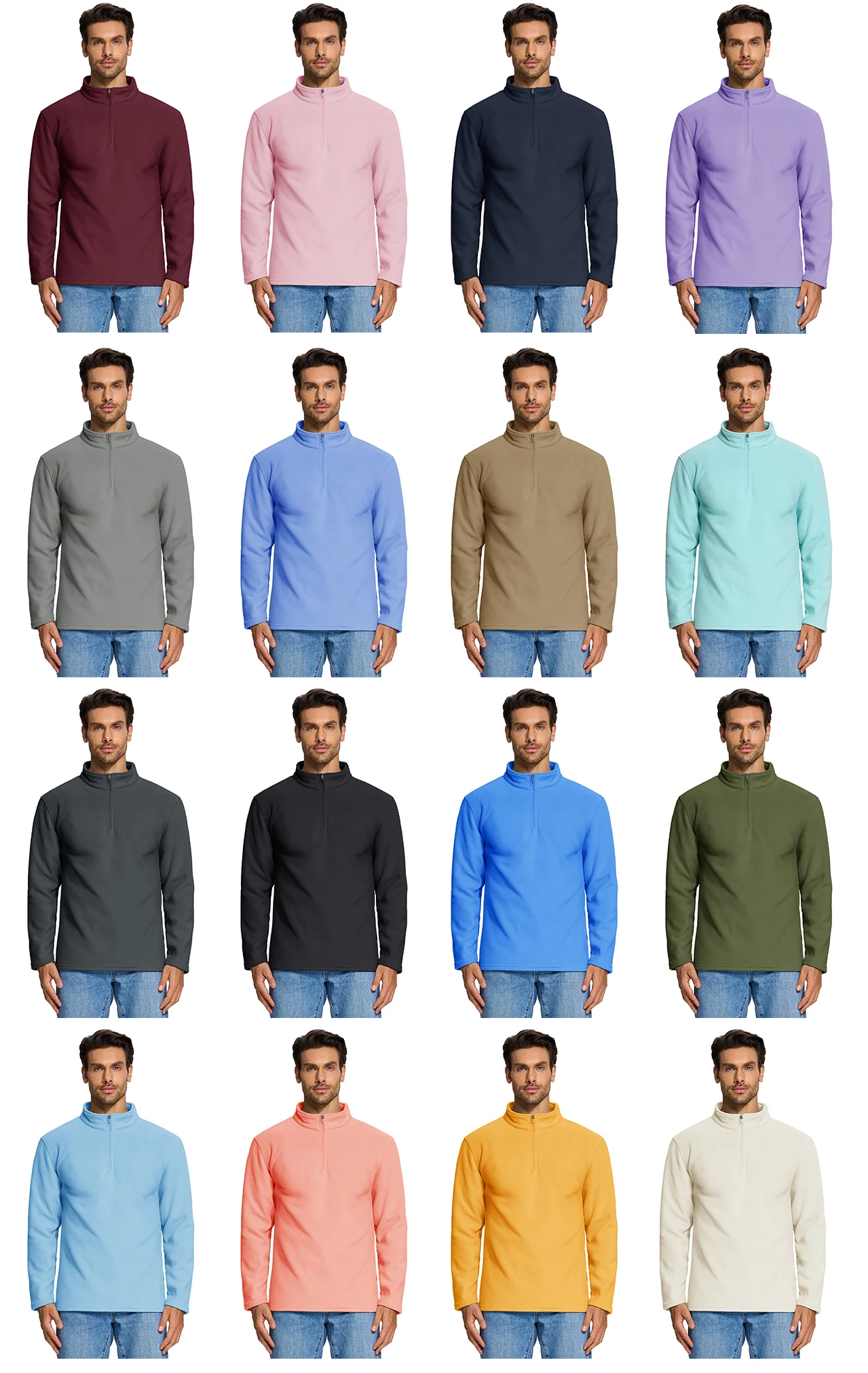 TACVASEN-Pull à col roulé pour homme, sweat à capuche décontracté, sourire PVD, pull chaud, sports athlétiques en plein air, chemises à fermeture éclair Y, 1/4 TACVASEN-Pull à col roulé pour homme, sweat à capuche décontracté, sourire PVD, pull chaud, sports athlétiques en plein air, chemises à fermeture éclair Y, 1/4