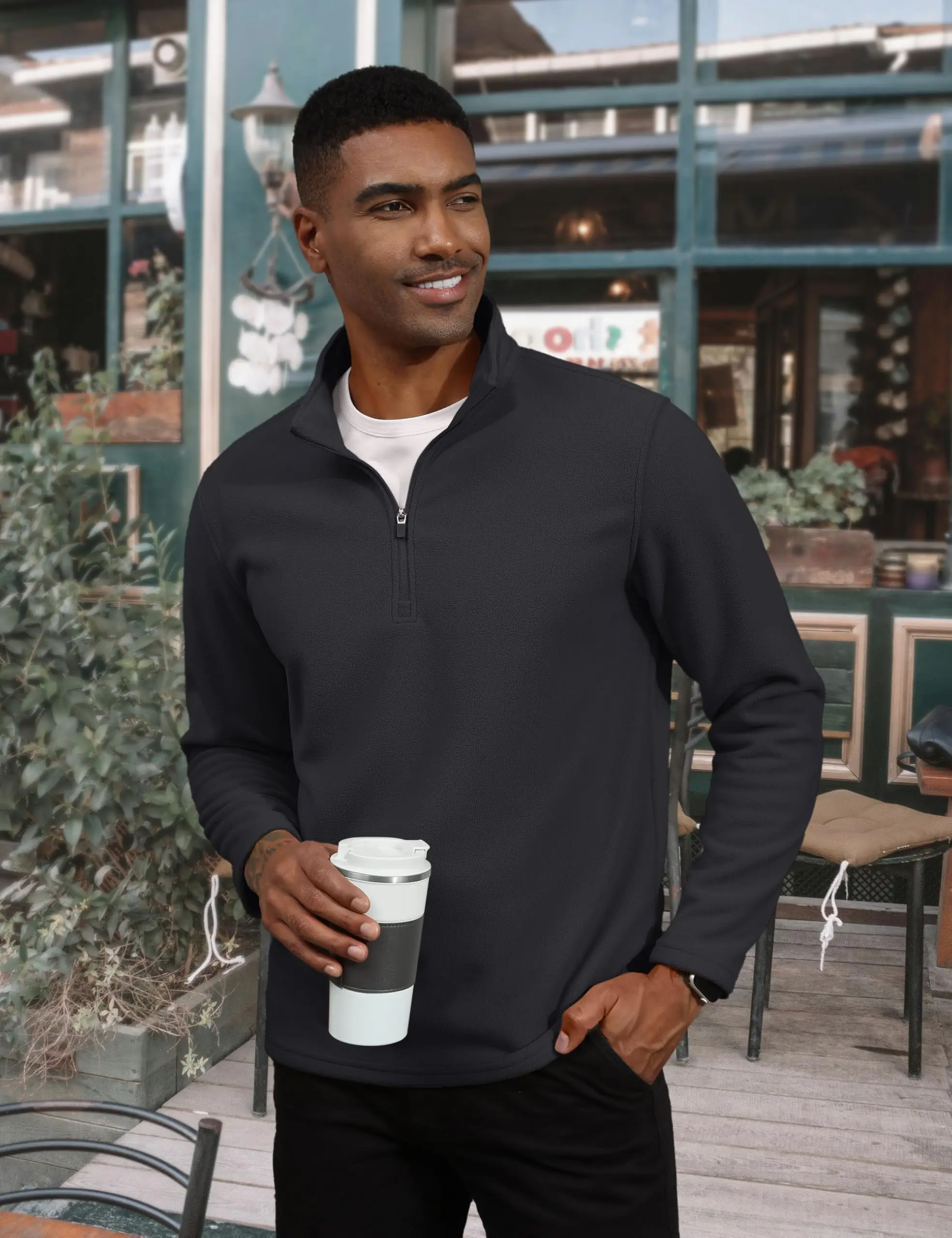 TACVASEN-Pull à col roulé pour homme, sweat à capuche décontracté, sourire PVD, pull chaud, sports athlétiques en plein air, chemises à fermeture éclair Y, 1/4 TACVASEN-Pull à col roulé pour homme, sweat à capuche décontracté, sourire PVD, pull chaud, sports athlétiques en plein air, chemises à fermeture éclair Y, 1/4