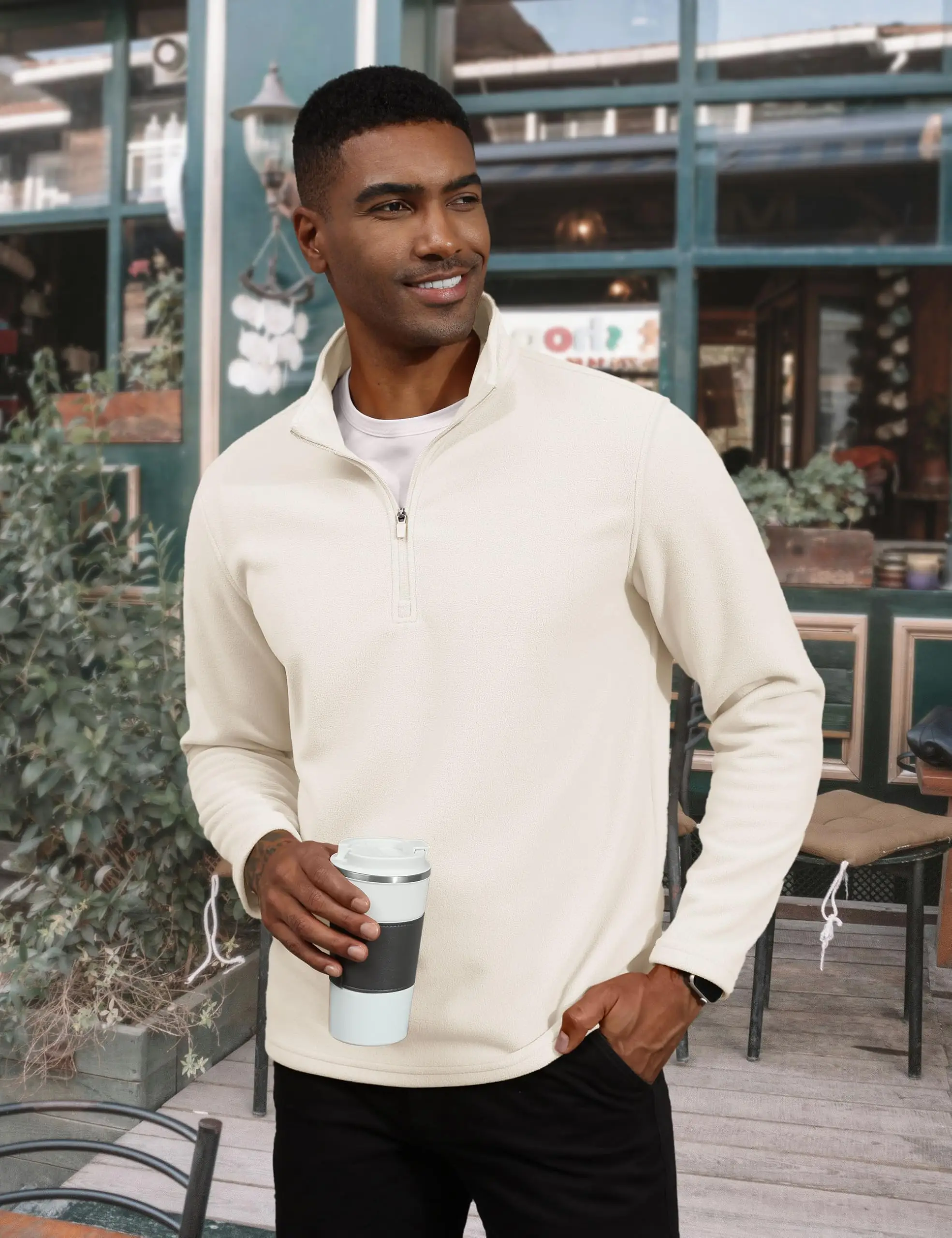 TACVASEN-Pull à col roulé pour homme, sweat à capuche décontracté, sourire PVD, pull chaud, sports athlétiques en plein air, chemises à fermeture éclair Y, 1/4 TACVASEN-Pull à col roulé pour homme, sweat à capuche décontracté, sourire PVD, pull chaud, sports athlétiques en plein air, chemises à fermeture éclair Y, 1/4