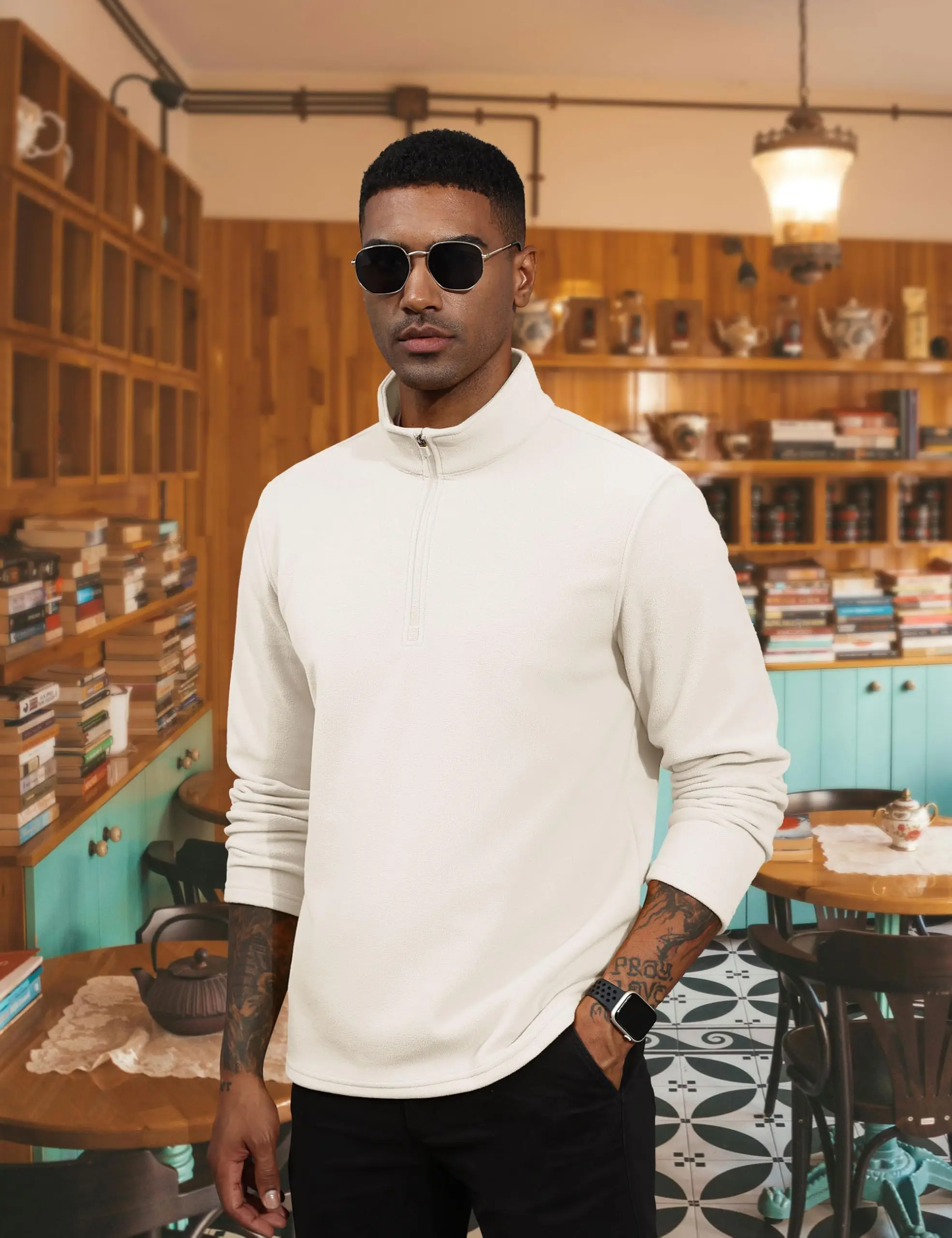 TACVASEN-Pull à col roulé pour homme, sweat à capuche décontracté, sourire PVD, pull chaud, sports athlétiques en plein air, chemises à fermeture éclair Y, 1/4 TACVASEN-Pull à col roulé pour homme, sweat à capuche décontracté, sourire PVD, pull chaud, sports athlétiques en plein air, chemises à fermeture éclair Y, 1/4