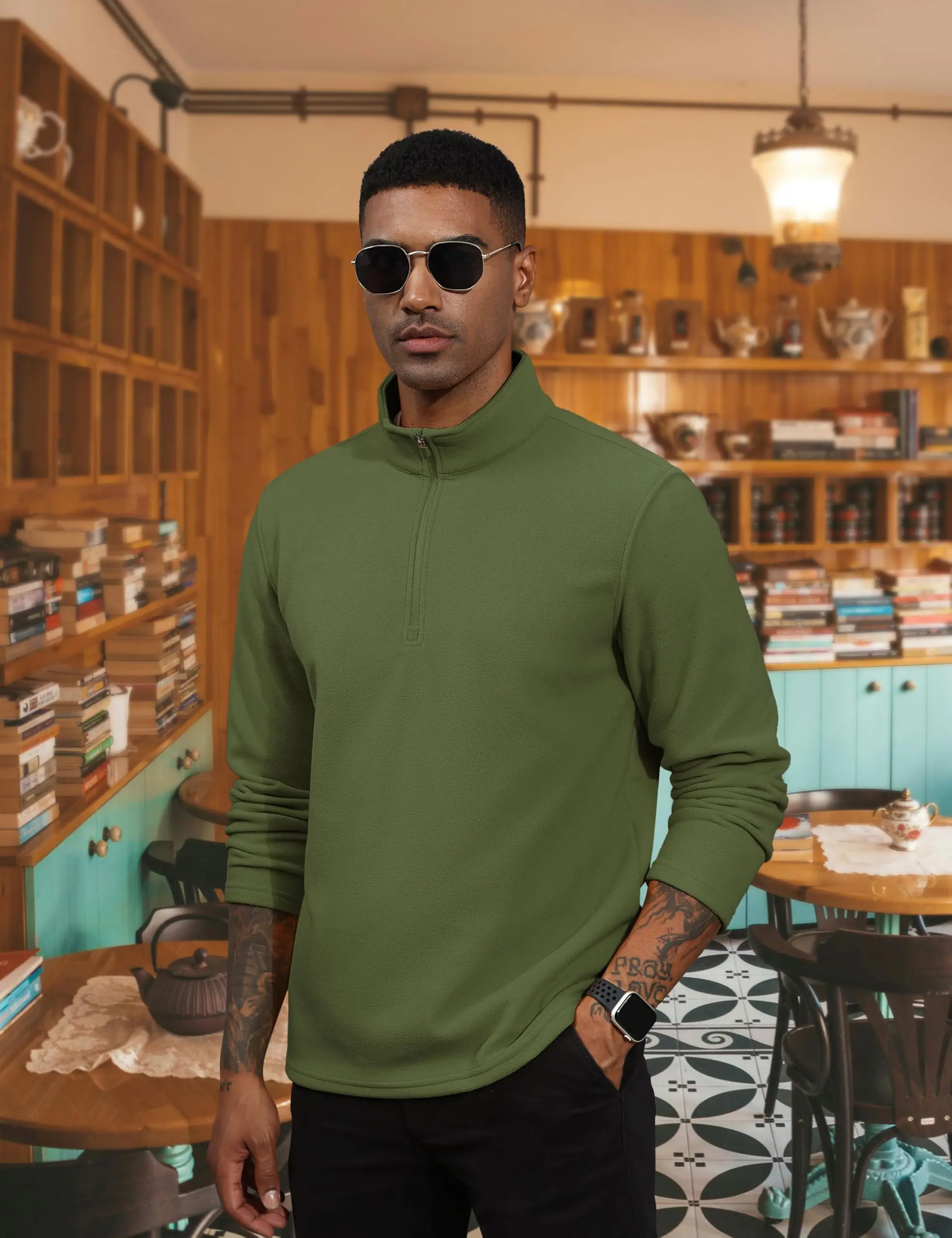 TACVASEN-Pull à col roulé pour homme, sweat à capuche décontracté, sourire PVD, pull chaud, sports athlétiques en plein air, chemises à fermeture éclair Y, 1/4 TACVASEN-Pull à col roulé pour homme, sweat à capuche décontracté, sourire PVD, pull chaud, sports athlétiques en plein air, chemises à fermeture éclair Y, 1/4