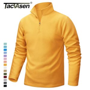 TACVASEN-Pull à col roulé pour homme, sweat à capuche décontracté, sourire PVD, pull chaud, sports athlétiques en plein air, chemises à fermeture éclair Y, 1/4