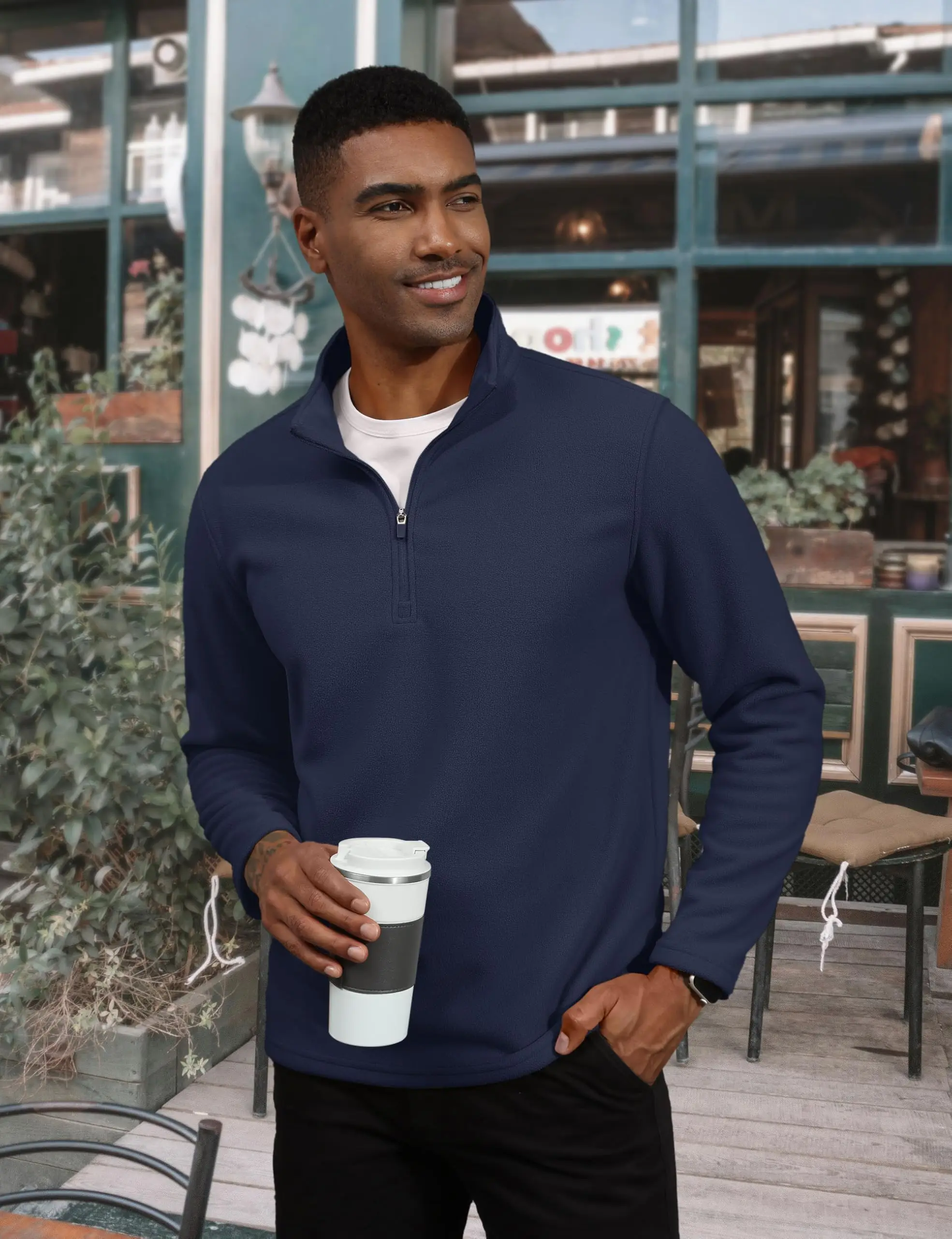 TACVASEN-Pull à col roulé pour homme, sweat à capuche décontracté, sourire PVD, pull chaud, sports athlétiques en plein air, chemises à fermeture éclair Y, 1/4 TACVASEN-Pull à col roulé pour homme, sweat à capuche décontracté, sourire PVD, pull chaud, sports athlétiques en plein air, chemises à fermeture éclair Y, 1/4