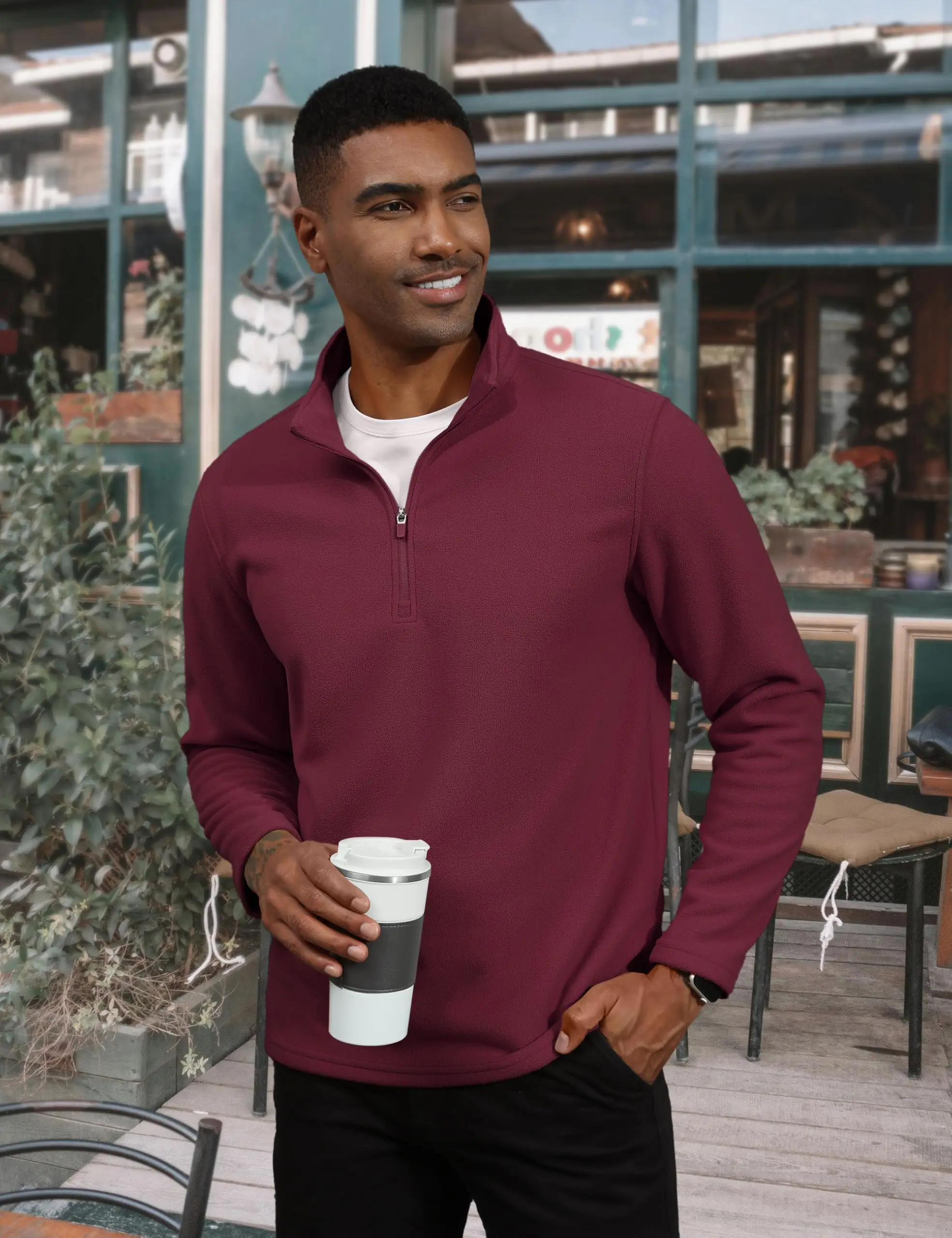 TACVASEN-Pull à col roulé pour homme, sweat à capuche décontracté, sourire PVD, pull chaud, sports athlétiques en plein air, chemises à fermeture éclair Y, 1/4 TACVASEN-Pull à col roulé pour homme, sweat à capuche décontracté, sourire PVD, pull chaud, sports athlétiques en plein air, chemises à fermeture éclair Y, 1/4