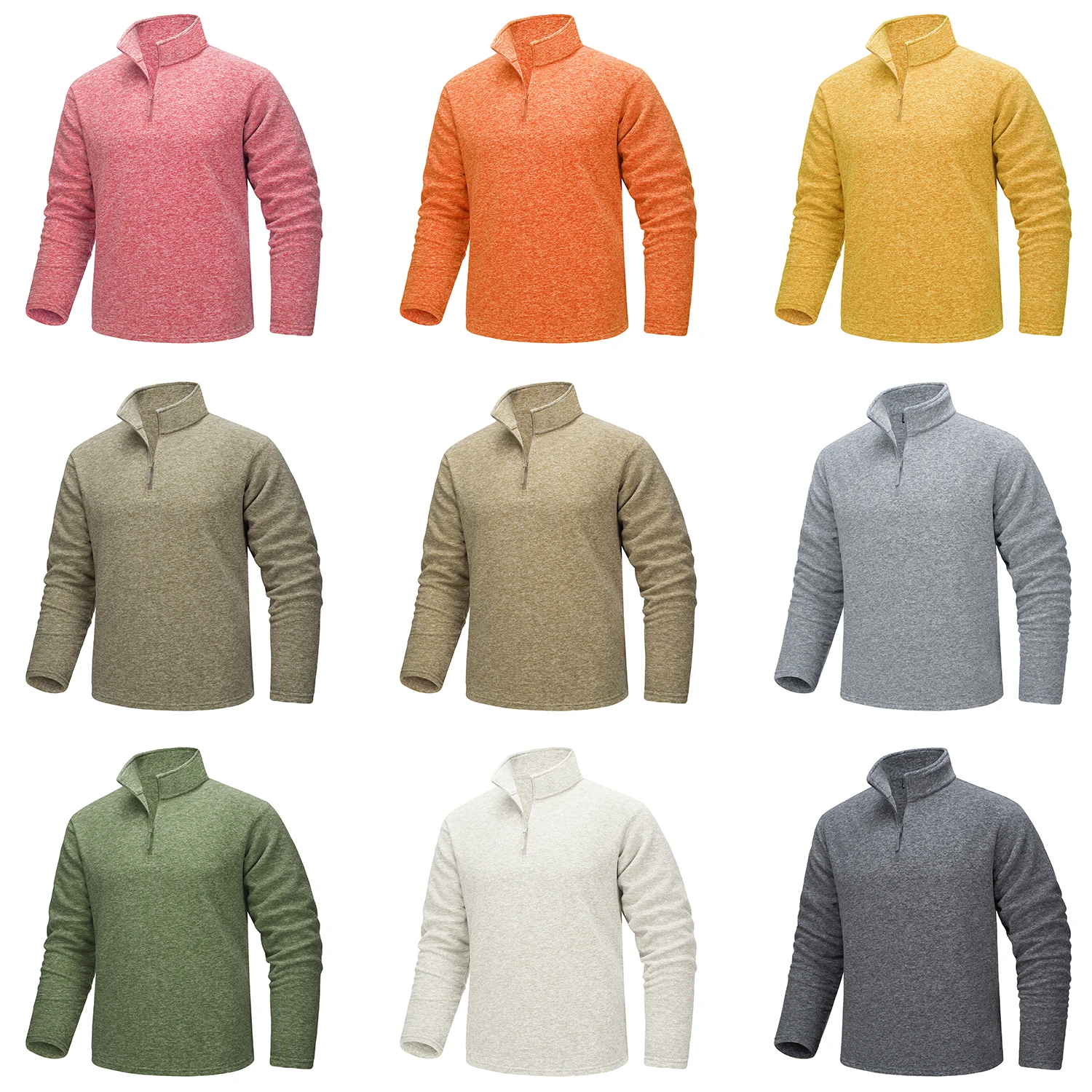 TACVASEN-Pull à col roulé avec fermeture éclair pour homme, chaud, respirant, PVD, décontracté, sport, randonnée, printemps, sourire, 1/4 TACVASEN-Pull à col roulé avec fermeture éclair pour homme, chaud, respirant, PVD, décontracté, sport, randonnée, printemps, sourire, 1/4
