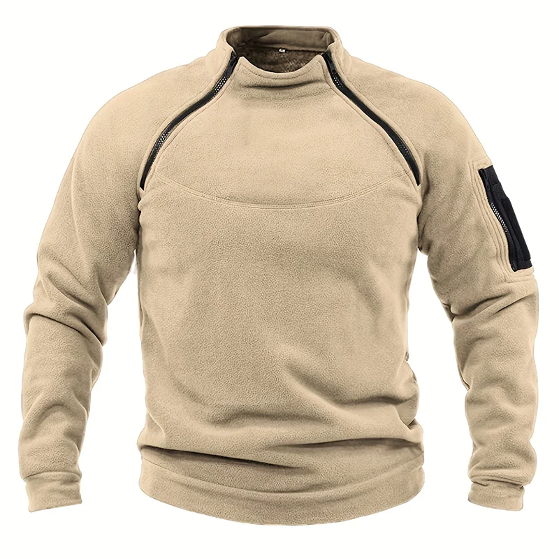 Pull à Manches sulfet Col Montant pour Homme, Vêtement Solide, Respirant, avec Fermeture Éclair, Coupe-Vent, Épais Pull à Manches sulfet Col Montant pour Homme, Vêtement Solide, Respirant, avec Fermeture Éclair, Coupe-Vent, Épais