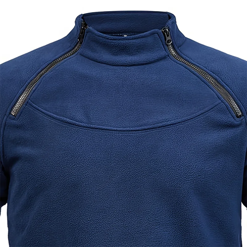 Pull à Manches sulfet Col Montant pour Homme, Vêtement Solide, Respirant, avec Fermeture Éclair, Coupe-Vent, Épais Pull à Manches sulfet Col Montant pour Homme, Vêtement Solide, Respirant, avec Fermeture Éclair, Coupe-Vent, Épais