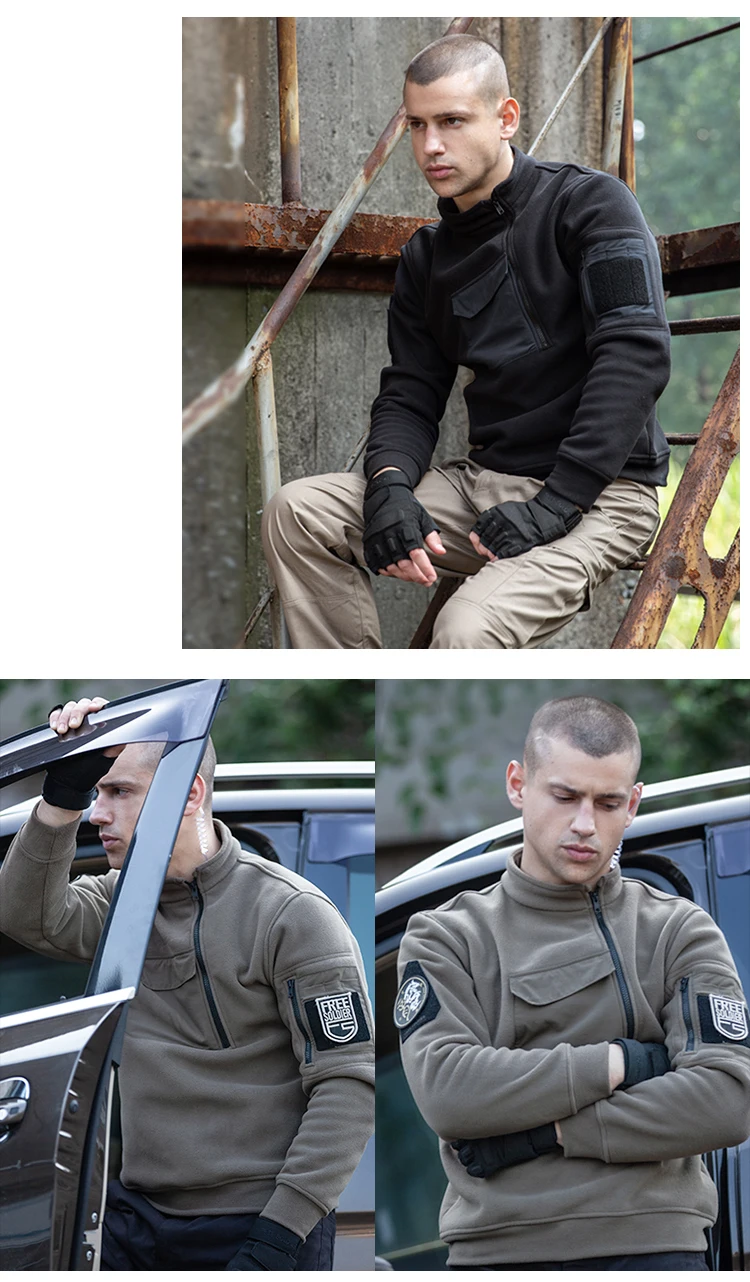 Sweat-shirt militaire de haute qualité pour hommes, pull US SWAT, vestes Polar Smile, fermeture éclair inclinée, chaud, extérieur, ski, camping, hiver Sweat-shirt militaire de haute qualité pour hommes, pull US SWAT, vestes Polar Smile, fermeture éclair inclinée, chaud, extérieur, ski, camping, hiver