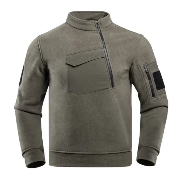 Sweat-shirt militaire de haute qualité pour hommes, pull US SWAT, vestes Polar Smile, fermeture éclair inclinée, chaud, extérieur, ski, camping, hiver – Image 2