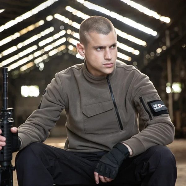 Sweat-shirt militaire de haute qualité pour hommes, pull US SWAT, vestes Polar Smile, fermeture éclair inclinée, chaud, extérieur, ski, camping, hiver – Image 4