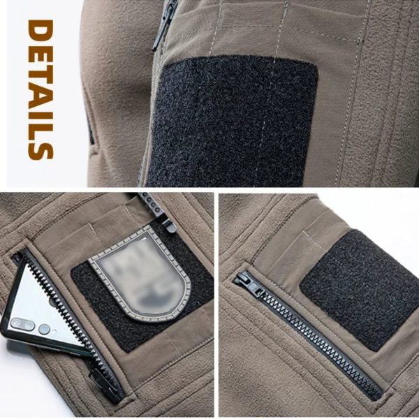 Sweat-shirt militaire de haute qualité pour hommes, pull US SWAT, vestes Polar Smile, fermeture éclair inclinée, chaud, extérieur, ski, camping, hiver – Image 6