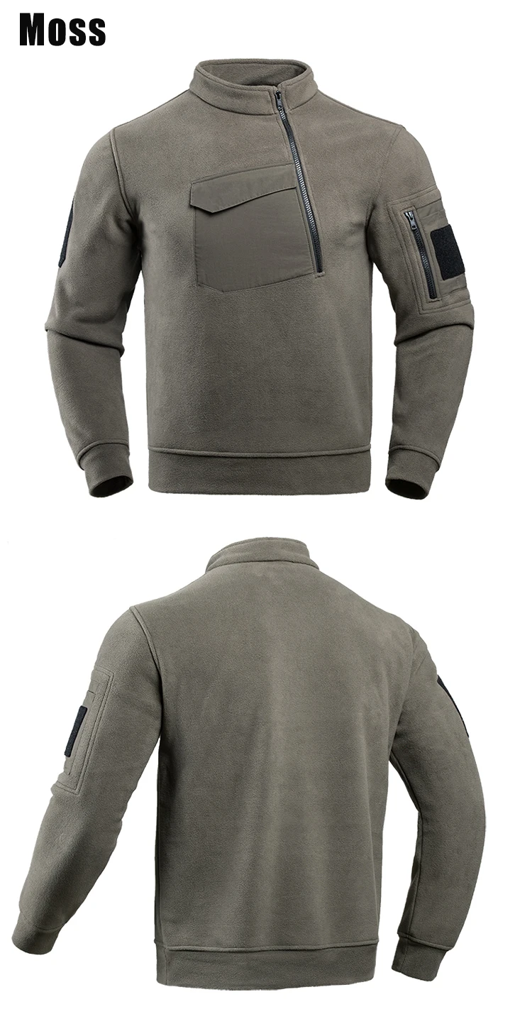 Sweat-shirt militaire de haute qualité pour hommes, pull US SWAT, vestes Polar Smile, fermeture éclair inclinée, chaud, extérieur, ski, camping, hiver Sweat-shirt militaire de haute qualité pour hommes, pull US SWAT, vestes Polar Smile, fermeture éclair inclinée, chaud, extérieur, ski, camping, hiver