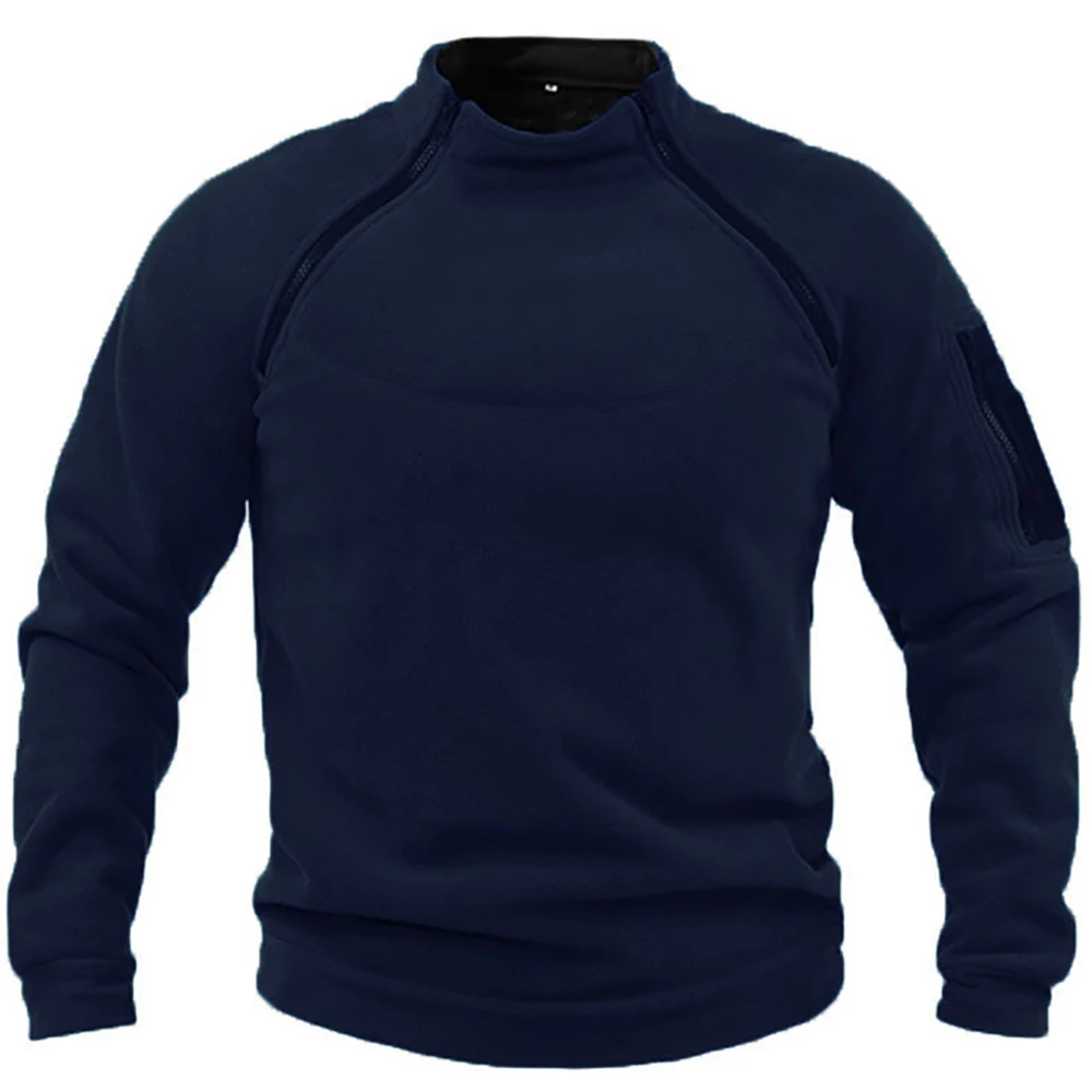 Sweat à capuche à col montant pour hommes, vêtements d'extérieur respirants pour hommes, vêtements de sport chauds, vêtements de sport solides, automne et hiver