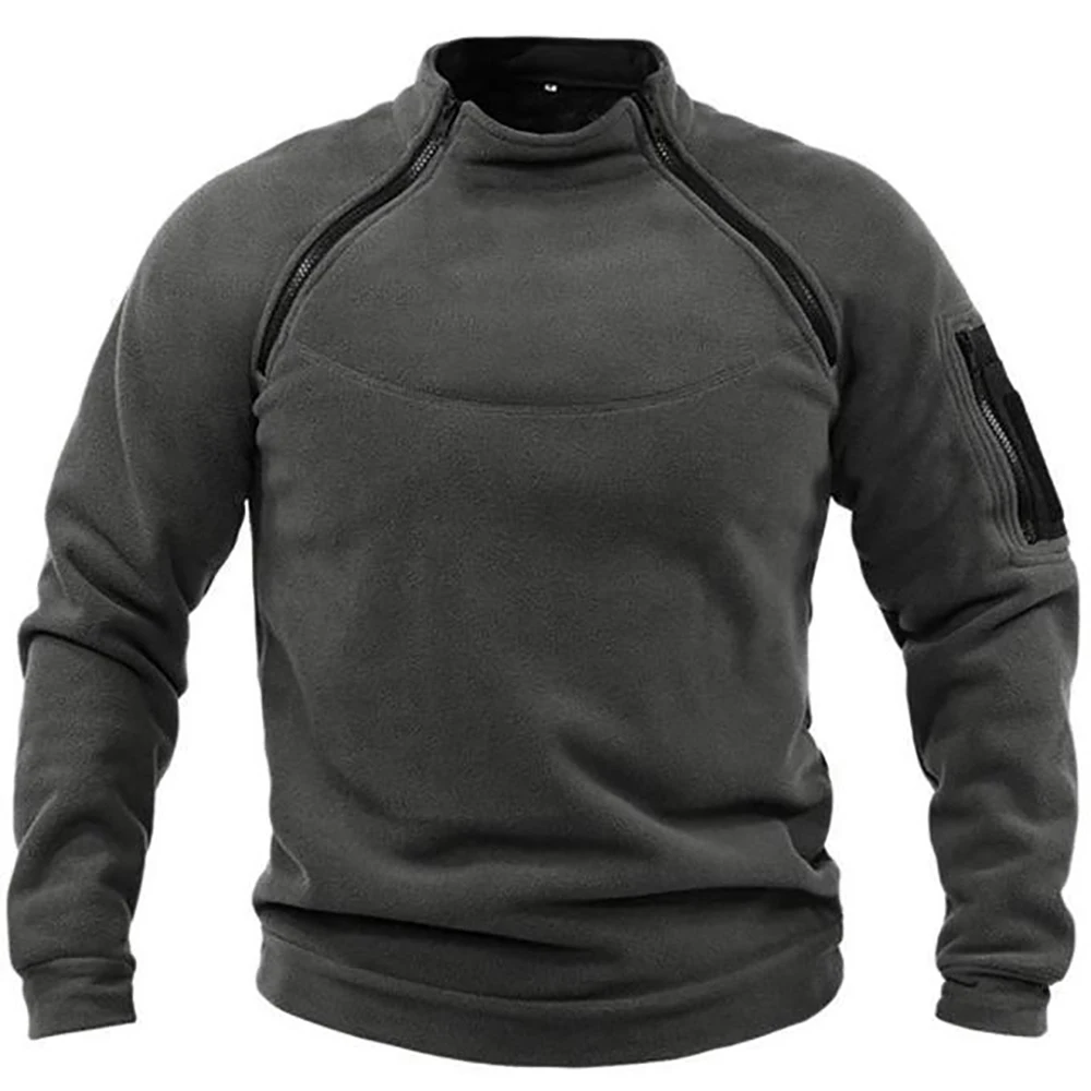 Sweat à capuche à col montant pour hommes, vêtements d'extérieur respirants pour hommes, vêtements de sport chauds, vêtements de sport solides, automne et hiver